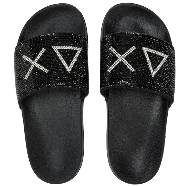 Ciabatte donna Slippers strass logo
