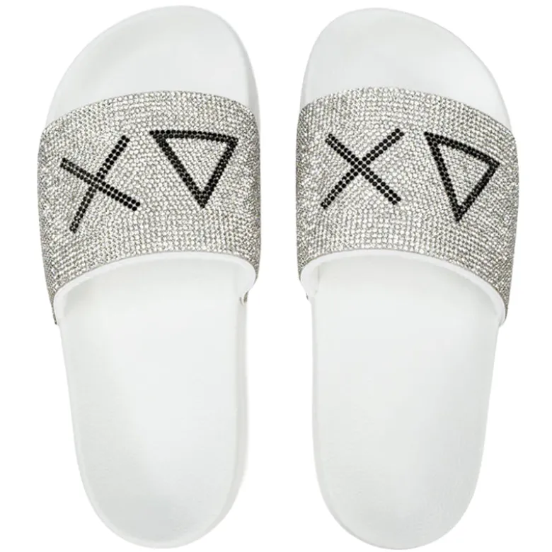 Ciabatte donna Slippers strass logo