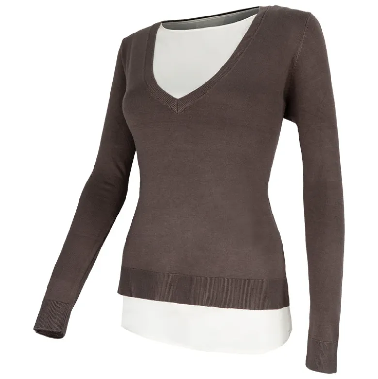 Maglione donna V + canotta raso